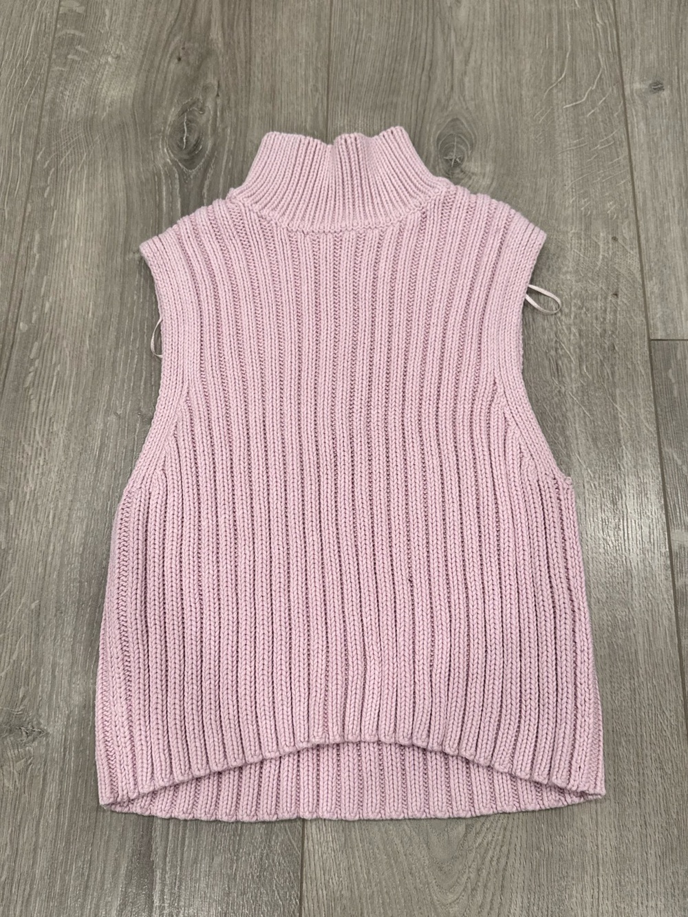 Zara Light Pink Ribbed Knit Sleeveless Vest